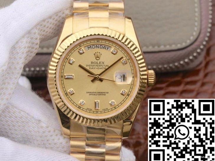 Factory Rolex Dial Gold 218238 EW Yellow Day-Date II 18K 40MM 0424